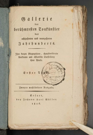 Galerie der berühmtesten Tonkünstler des 18. und 19. Jahrhunderts