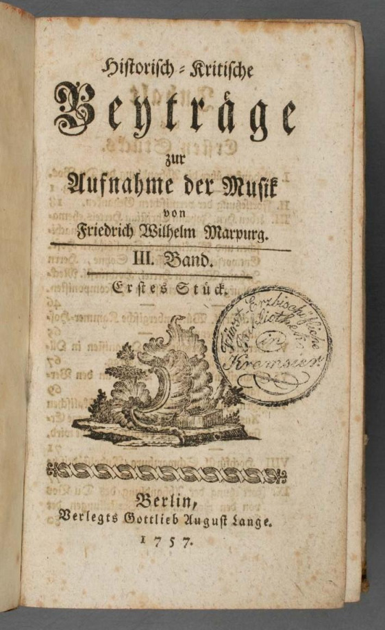Historisch-Kritische Beyträge zur Aufnahme der Musik.