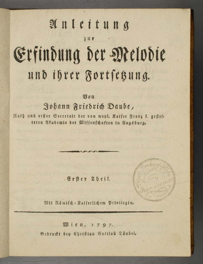 Anleitung zur Erfindung der Melodie und ihrer Fortsetzung.