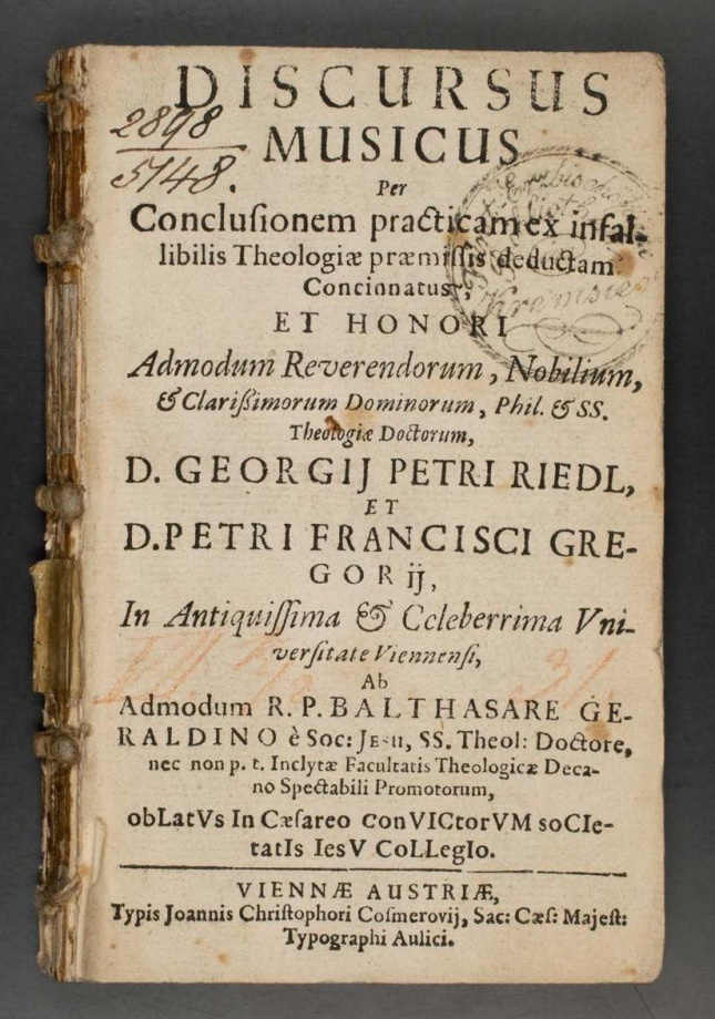Discursus musicus per Conclusionem practicam ex infallibilis Theologiae praemissis deductam Concinnatus et honori