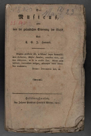 Der Musicus oder von der gründlichen Erlernung der Musik