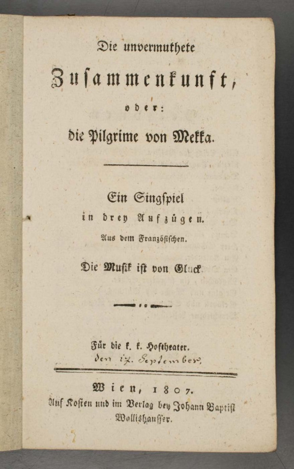 Die Unvermuthete Zusammenkunft, oder: die Pilgrime von Mekka