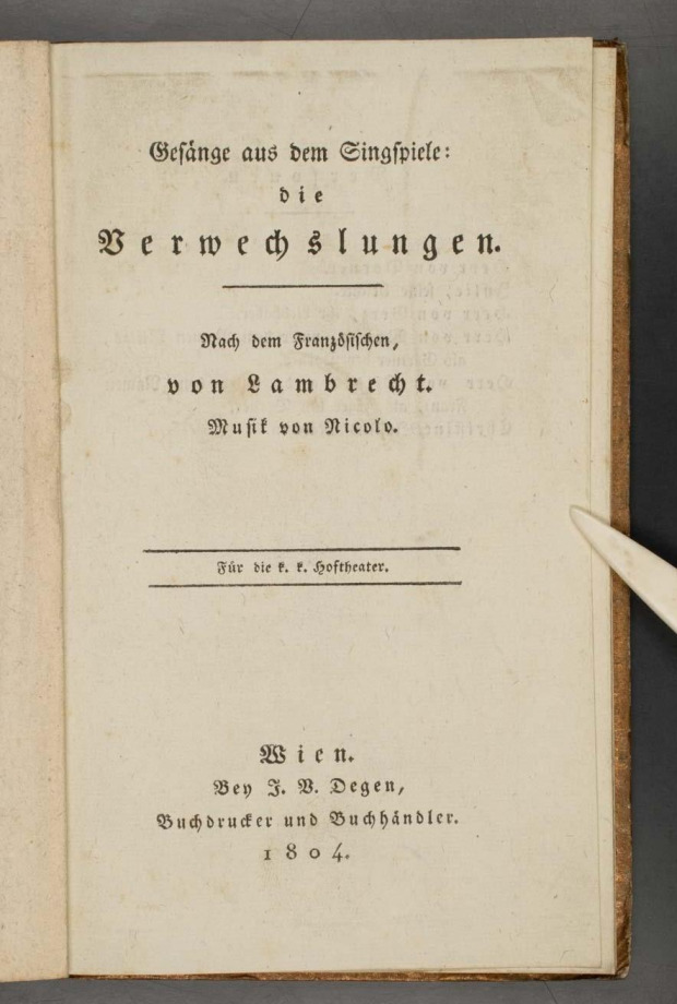 Gasänge aus dem Singspiele: die Verwechslungen