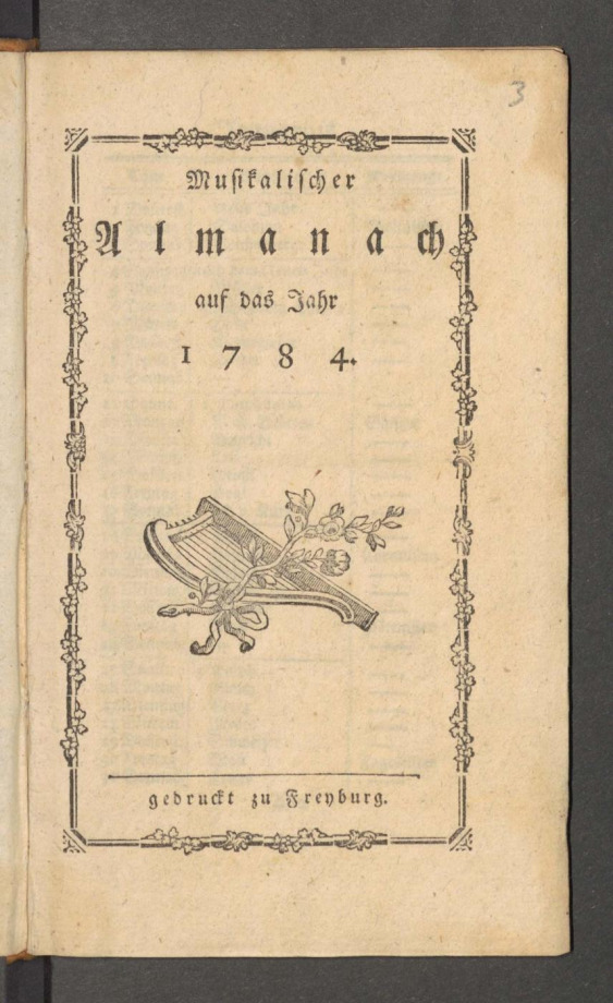 Musikalischer Almanach auf das Jahr 1784