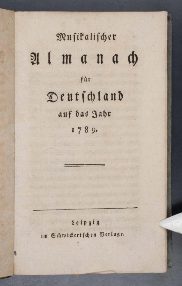 Musikalischer Almanach für Deutschland auf das Jahr 1789