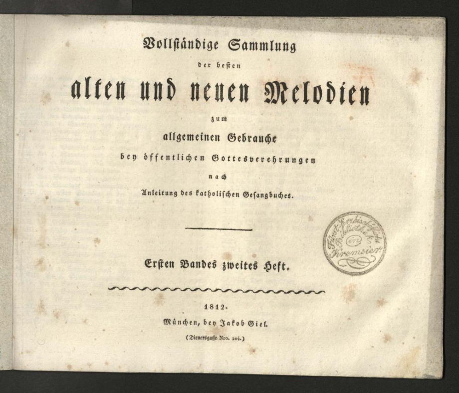 Vollständige Sammlung der besten alten und neuen Melodien