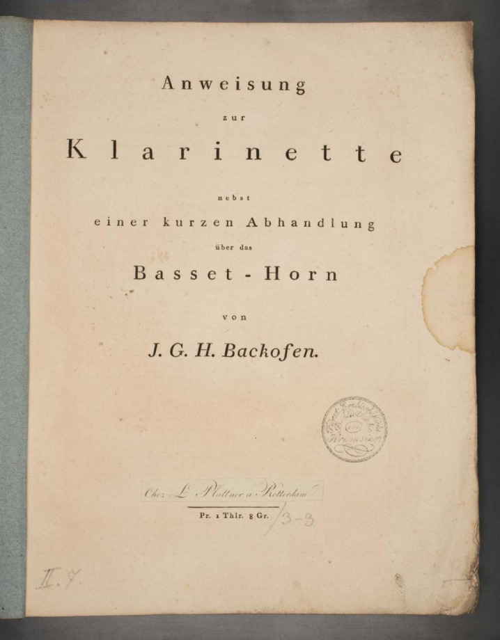 Anweisung zur Klarinette