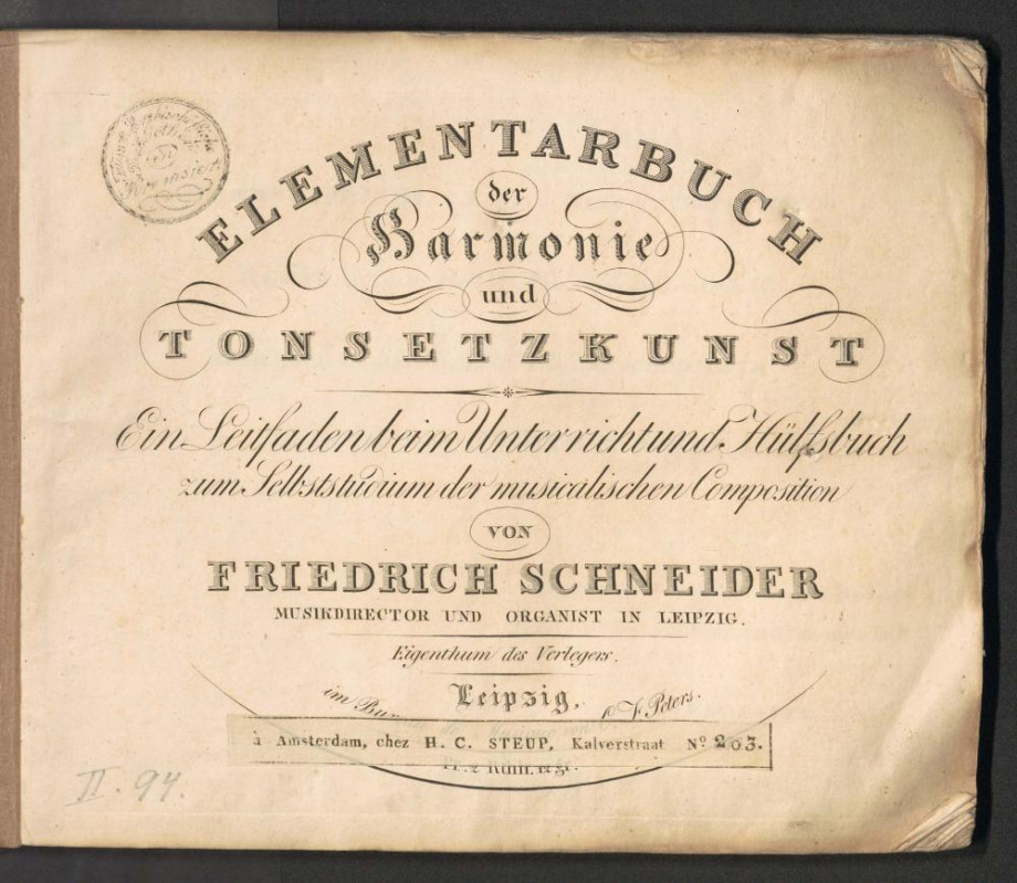Elementarbuch der Harmonie und Tonsetzkunst