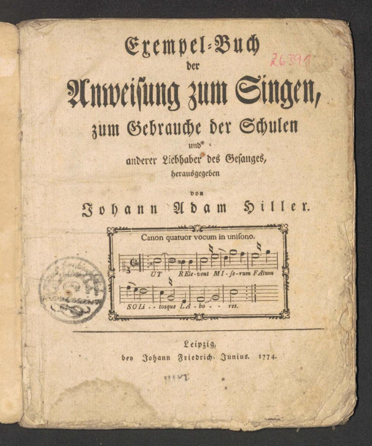 Exempel-Buch der Anweisung zum Singen