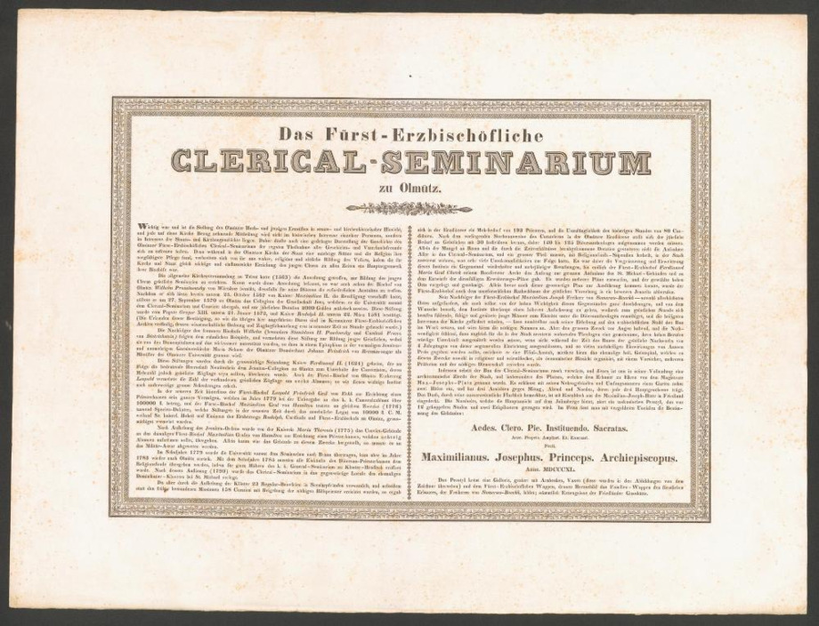 [Das Fürst-Erzbischöfliche CLERICAL-SEMINARIUM zu Olmütz]