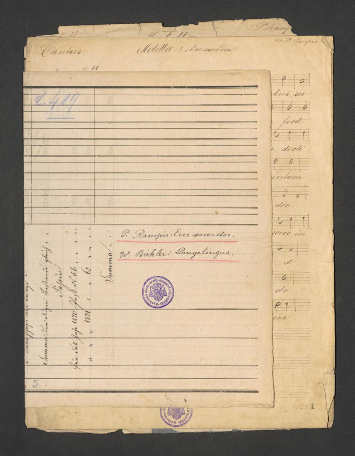 Motetta. I. Ecce sacerdos ; II. Pange lingua 