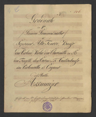 Graduale in F dur. [Domine, Dominus noster.]