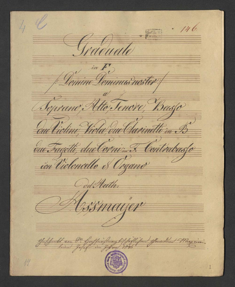 Graduale in F dur. [Domine, Dominus noster.]