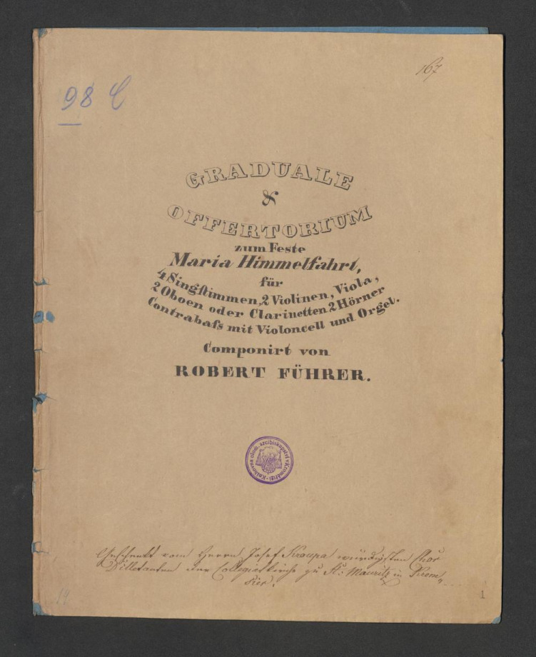 Graduale et Offertorium zum Feste Mariae Himmelfahrt