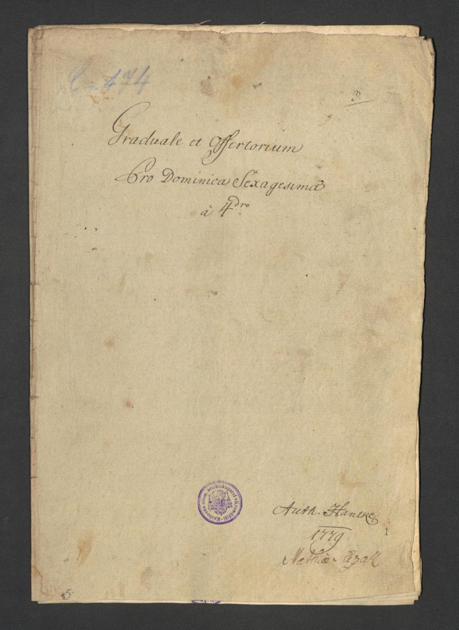 Graduale et Offertorium. Pro Dominica Sexagesima á 4