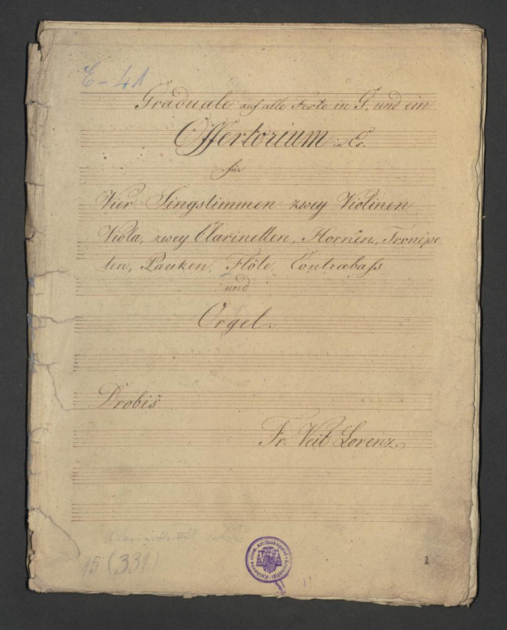 Offertorium in Es; Graduale auf alle Feste in G