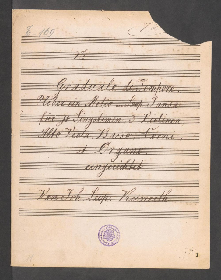 Graduale de Tempore (über ein Motiv von Leop. Jansa)
