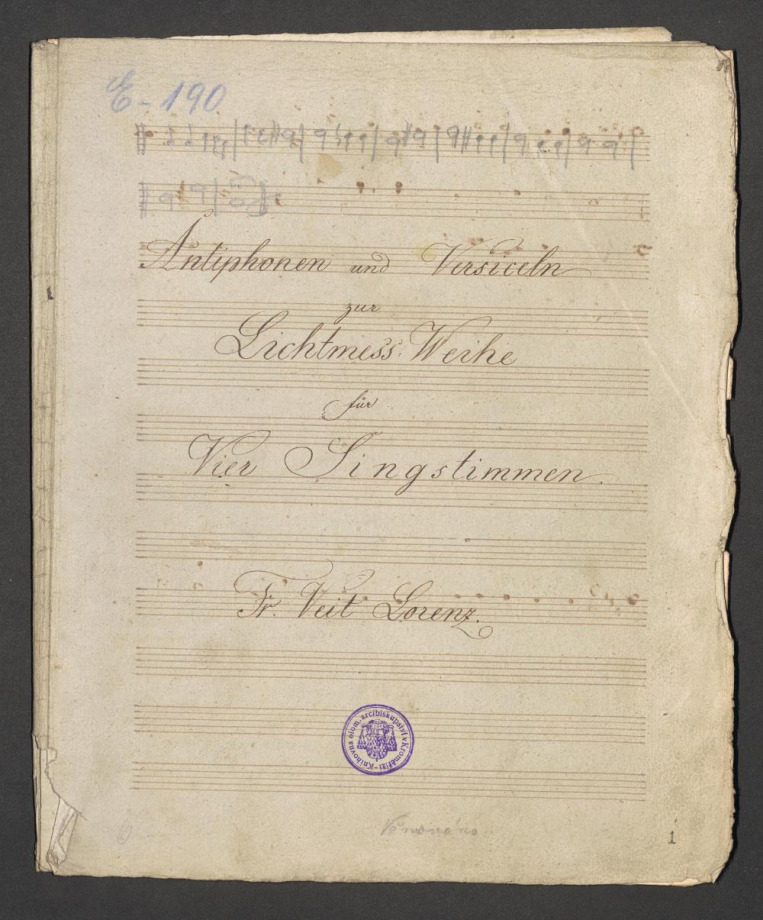 Antiphonen und Versiceln zur Lichtmiss Weihe