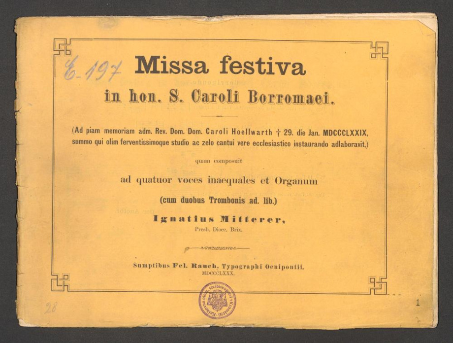 Missa festiva in hon. S. Caroli Borromaei