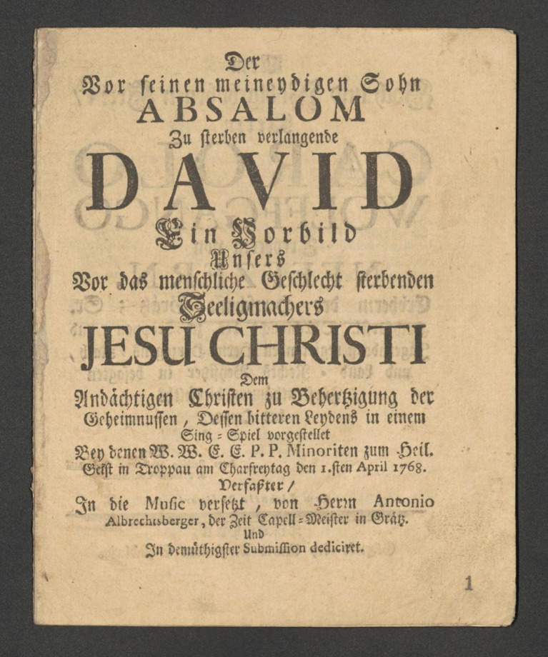 Der Vor seinen meineydigen Sohn Absalom Zu sterben verlangende David