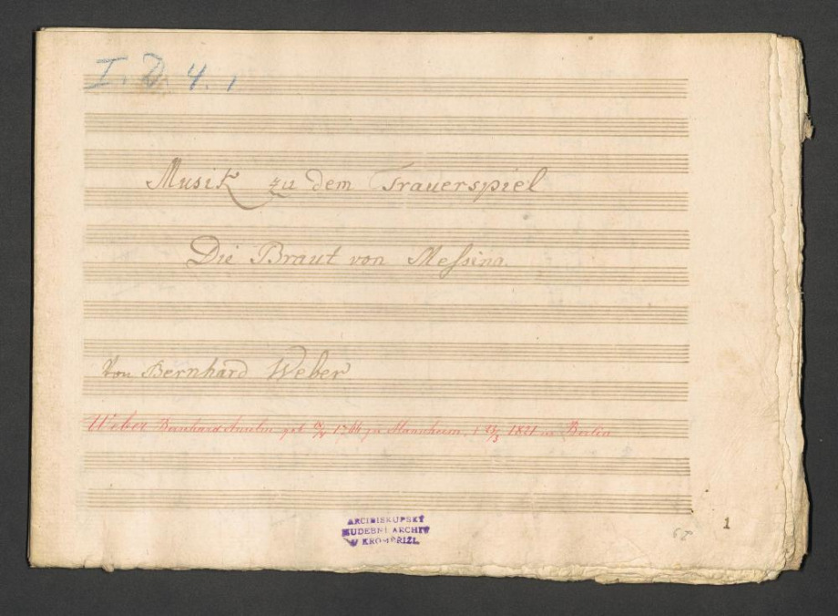 Musik zu dem Trauerspiel "Die Braut von Messina" 