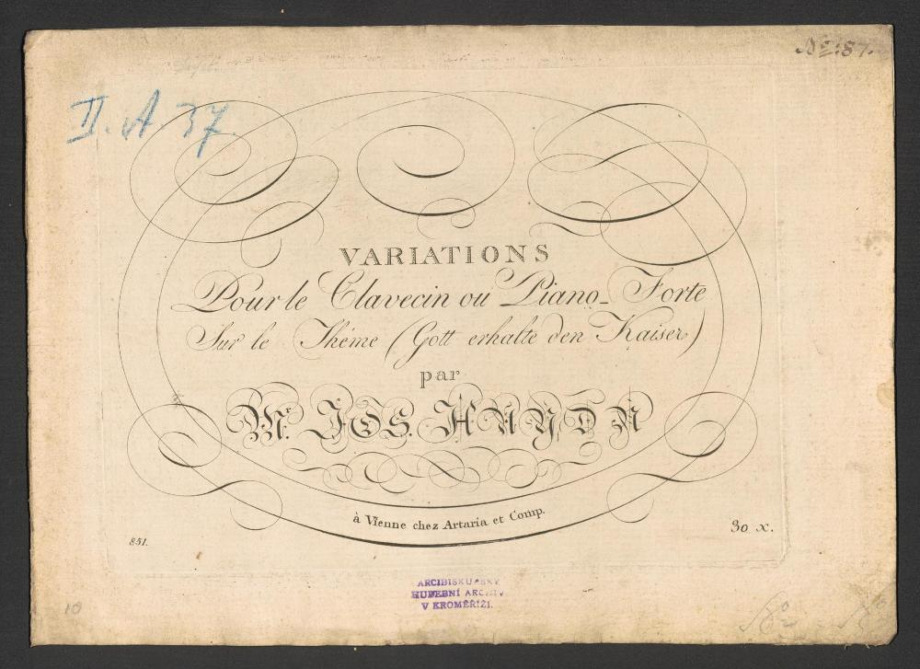 Variations. Sur le Théme (Gott erhalte den Kaisser)