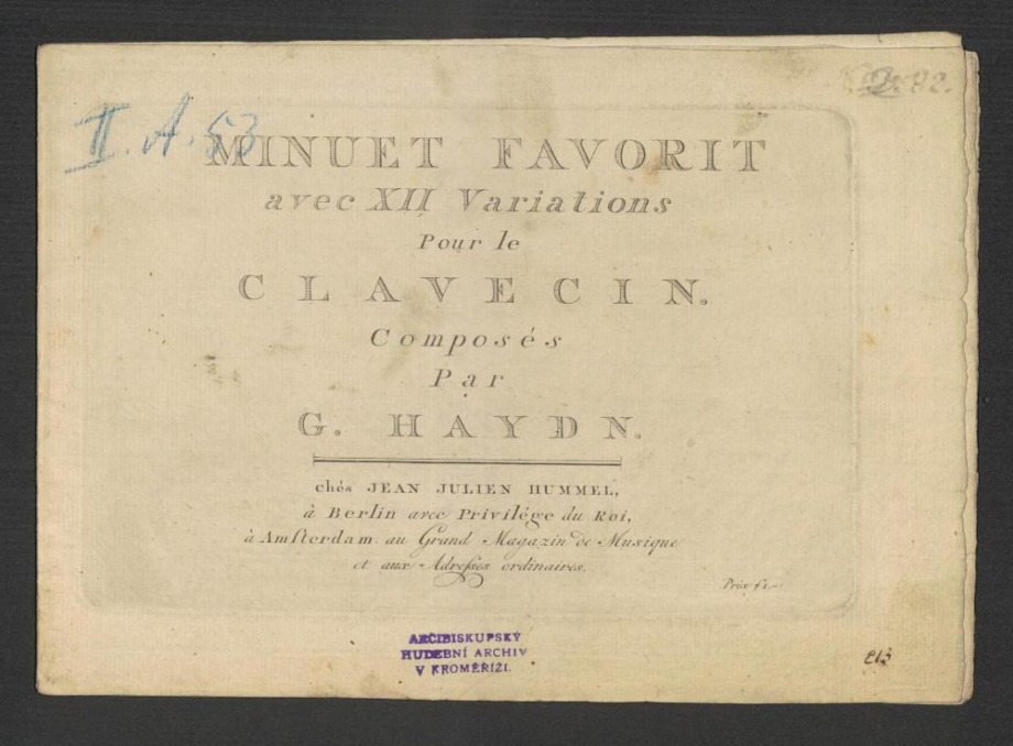 Minuet Favorit avec XII Variations