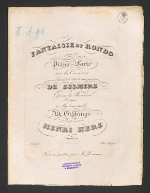 Fantaisie et Rondo. De l'Opera Zelmire de Rossini