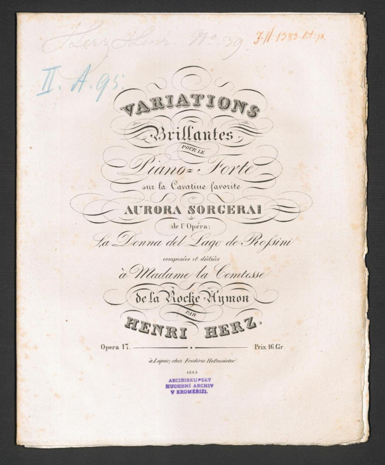 Variations Brillantes. Sur la Cavatine favorite Aurora Sorgerai de l'Opéra: La Dona Del Lago