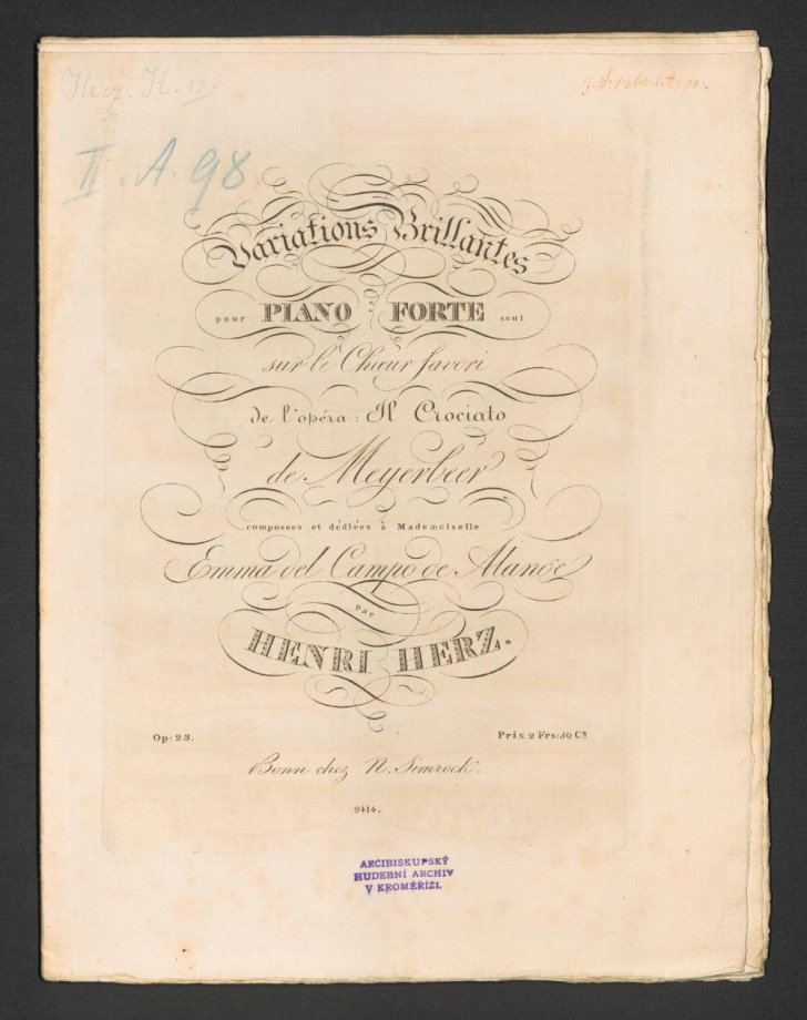 Variations Brillantes. De l'Opera: Il Crociato, de Meyerbeer