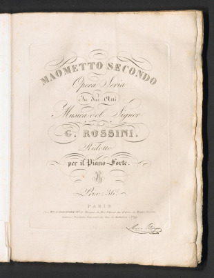 Maometto Secondo, Opera Seria in due Atti