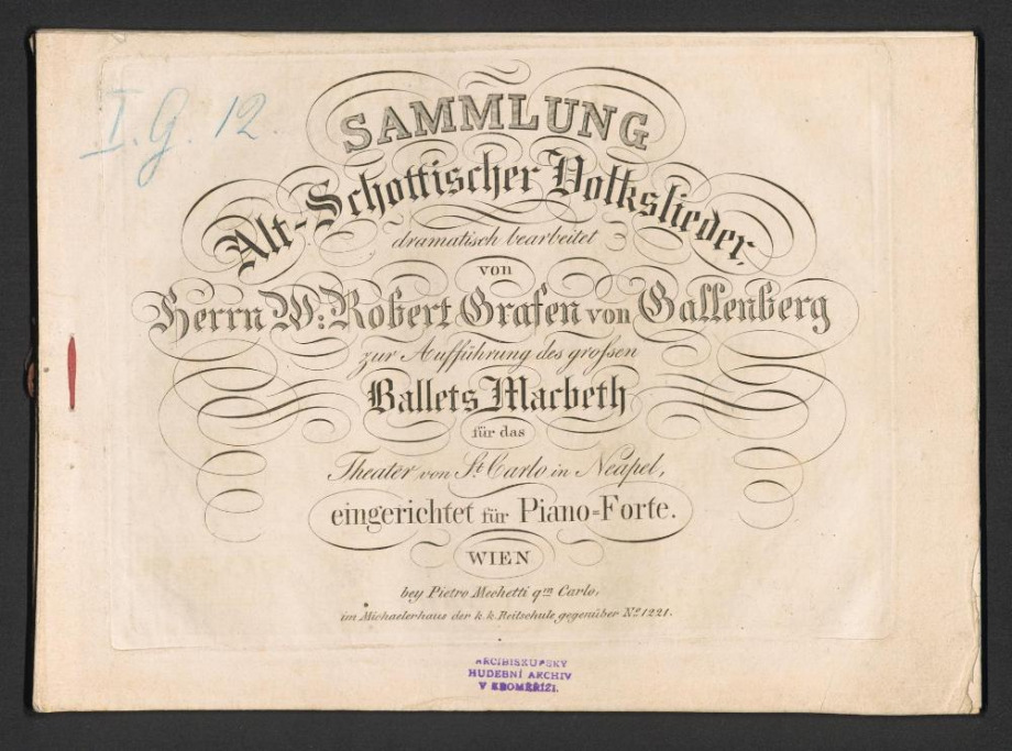 Alt Schottischer Volkslieder zur Aufführung des grossen Ballets Macbeth