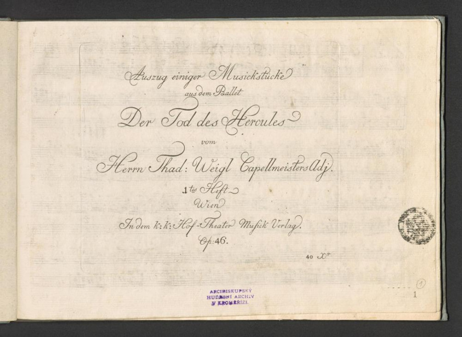 Auszug einiger Musikstucke aus dem Ballet Der Tod des Hercules, Op. 46