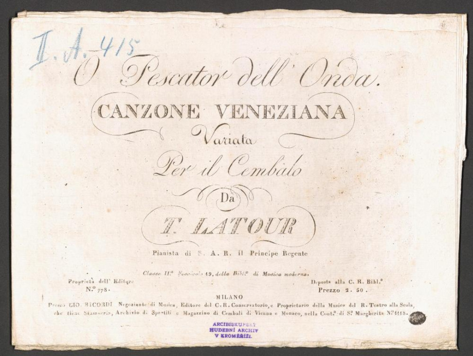 "O Pescator dell'Onda": Canzone Veneziana