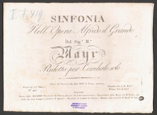 Sinfonia, nell'Opera "Alfredo il Grande"