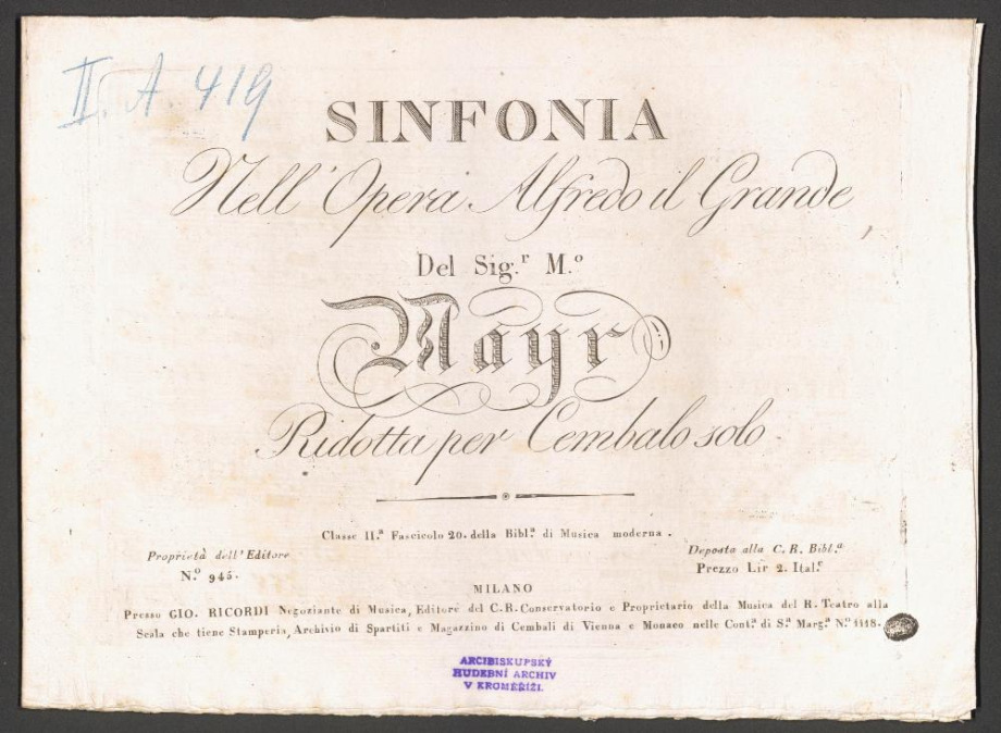 Sinfonia, nell'Opera "Alfredo il Grande"