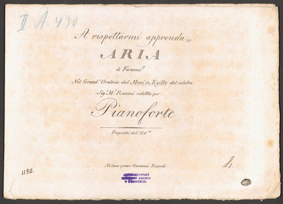 A risperttarmi apprenda Aria, Nel Grand'Oratorio del Mose in Egitto