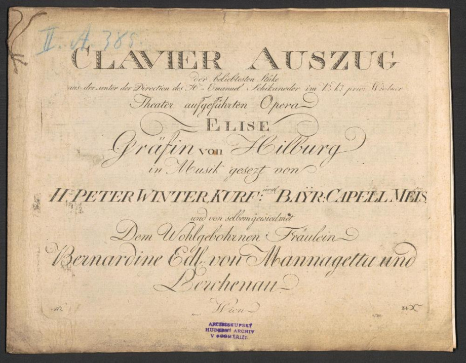Opera "Elise Gräfin von Hilburg"