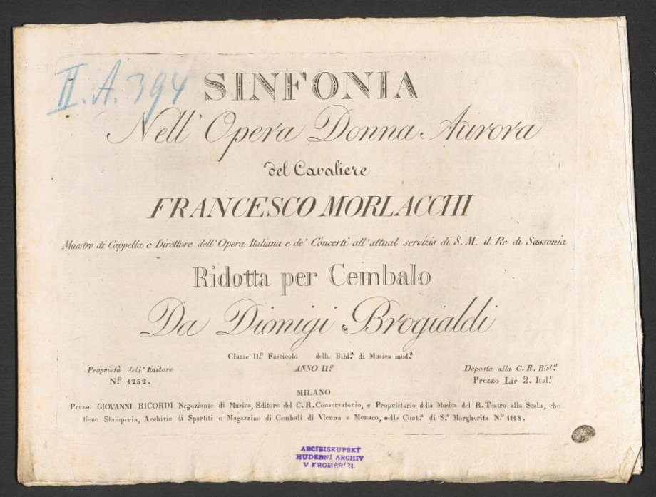 Sinfonia. Nell'Opera Donna Aurora