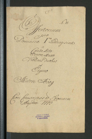 Offertorium pro Dominica I.[ma] quadragesime