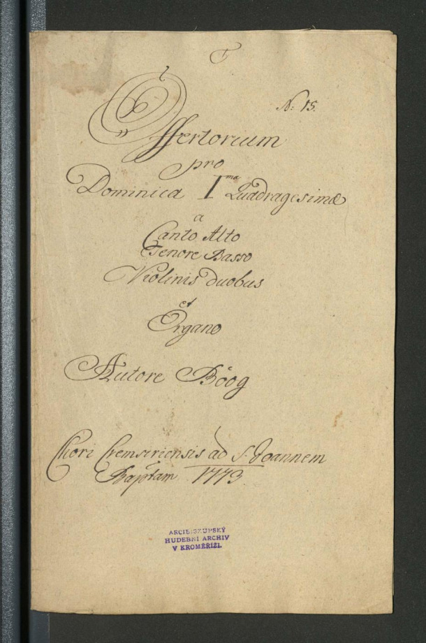 Offertorium pro Dominica I.[ma] quadragesime