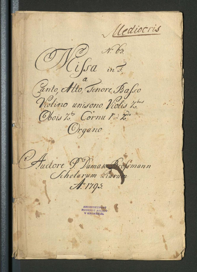 Missa in F. Medioeris
