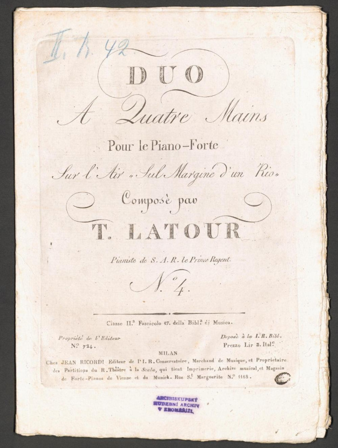 Duo a quatre mains No. 4 (Sur l'Air "Sul Margine d'un Rio")