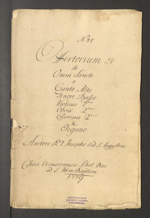Offertorium in D, de Omni Sancto