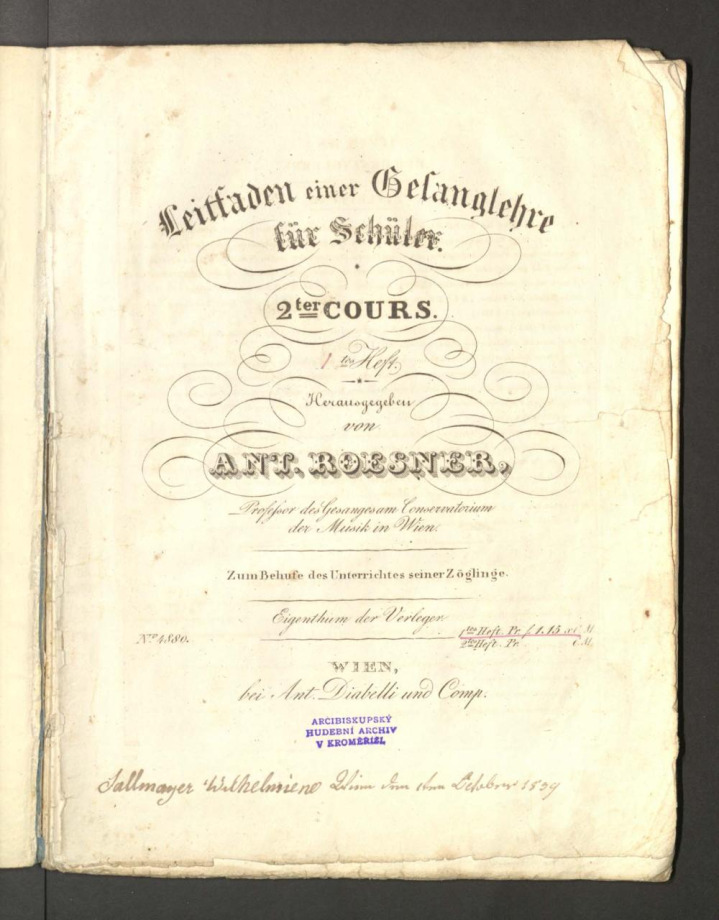 Leitfaden einer Gesanglehre für Schüler, 2ter Cours