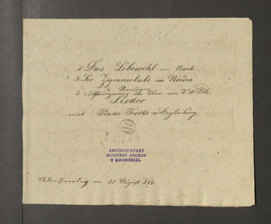 Lieder mit Begleitung des Piano Forte 