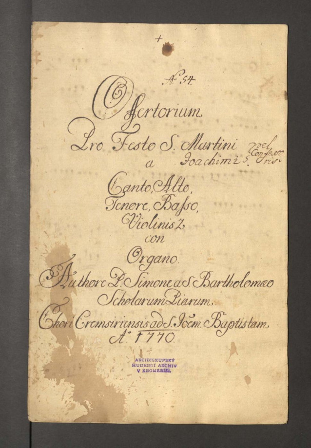 Offertorium pro festo S. Martini a Joachimi