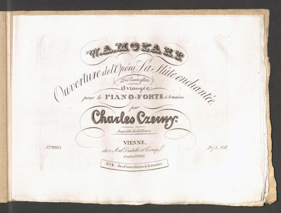 Ouverture de l'Opéra: La flûte enchantée. (Die Zauberflöte.)