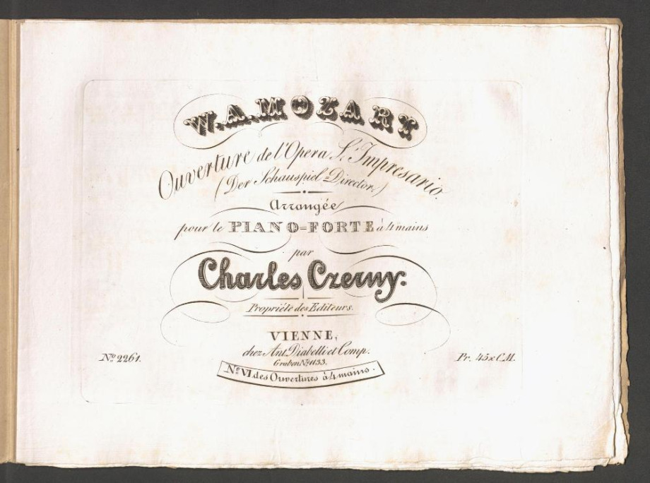 Ouverture de l'Opera L'Impresario. (Der Schauspiel-Director.)