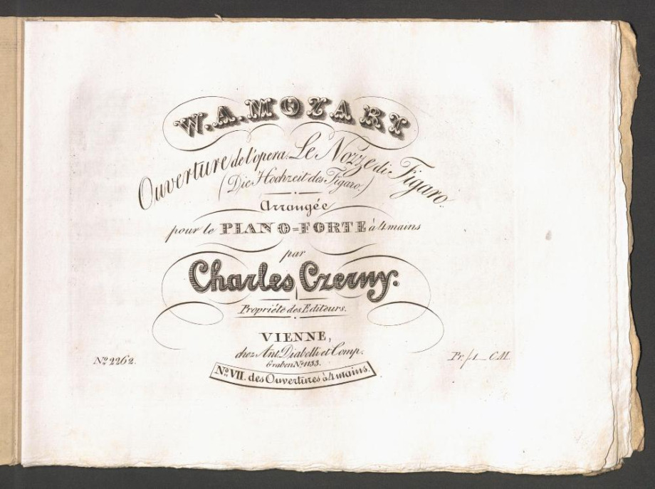 Ouverture de l'opéra: Le Nozze di Figaro. (Die Hochzeit des Figaro.)